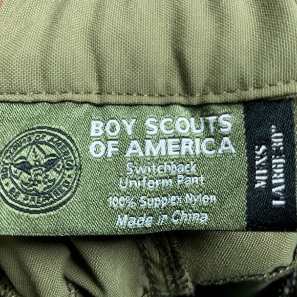 Boy Scout of America Mens Pants Green Uniform Convertible Cargo Large - Picture 4 of 10